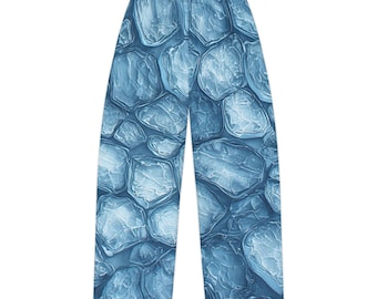 Blaue Ice Cube Muster Pyjama Hose | Allover-Druck