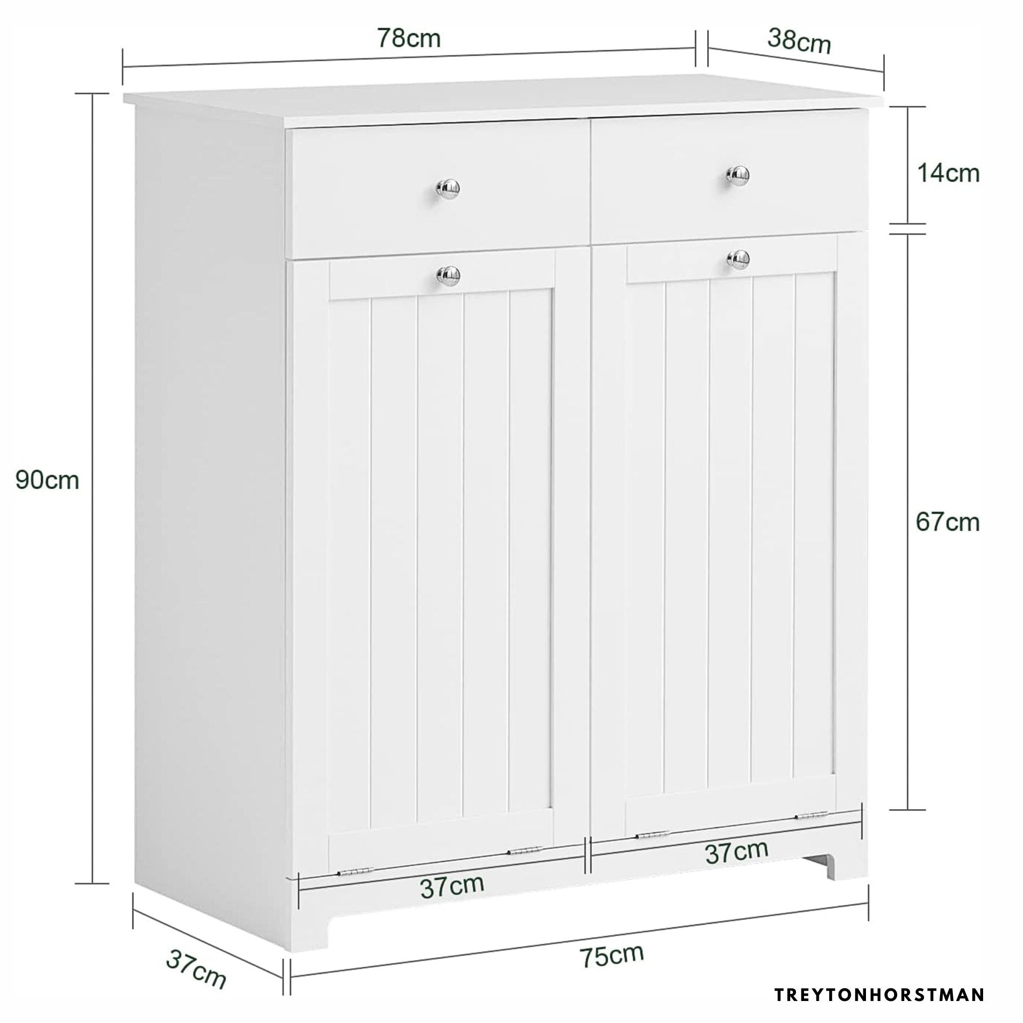 Tiltout Laundry Hamper, White Bathroom Laundry With Two