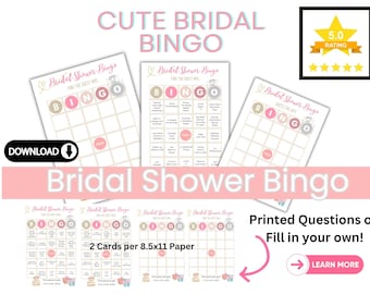 Bride games, Bingo for Bridal Shower Games for Bridal shower fun games for showers brides bingo digital download