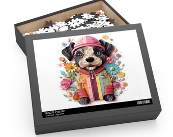 Adorable Mutt Jigsaw Puzzle 120, 252, 500 Piece Gift for dog person gift for pet birthday gift for art lover gift for puzzle lover gift mom