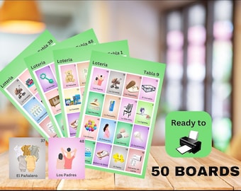 Könsneutral babyshower-lotteri, 50 unika spelplaner, babybingo, babyshower-spel