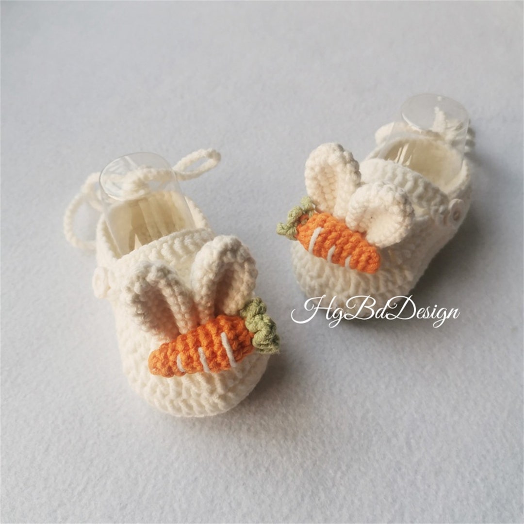 Crochet Newborn Baby Shoes,crochet Baby Shoes,crochet Carrot Pattern ...