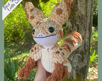 Crochet LOTH CAT Plush | Handmade Space Kitty, Stuffed Amigurumi (10” Tall)