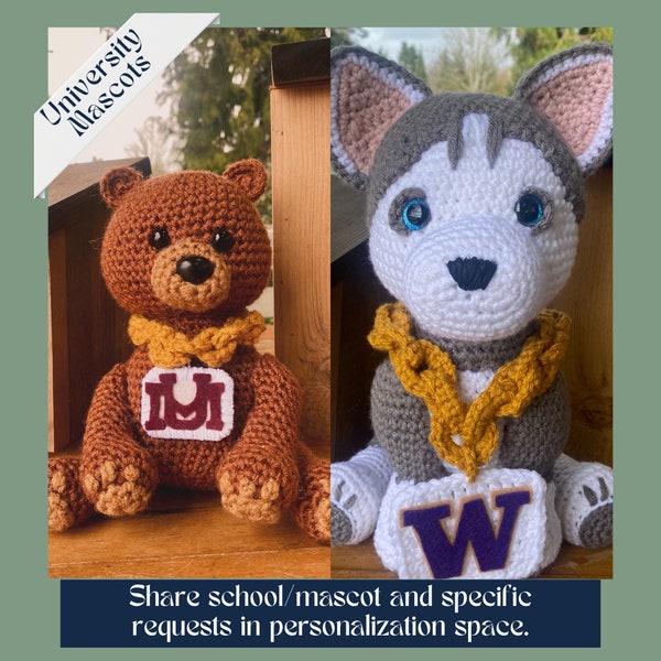 College Mascot Crochet Plush | Graduation Gift Plush | University Crochet Plush