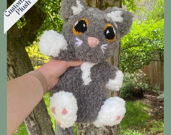 Custom Crochet Cat Plushie, Furry Stuffed Animal, Fur Baby Gift