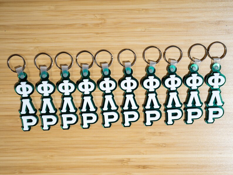 Customized Acrylic Greek Paddle Keychain Greek Keychains Greek Key Fob Greek Memorabilia