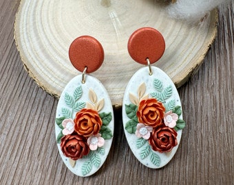 Handmade Floral Polymer Clay Earrings,Spring Flower Earrings,Gift for Mother