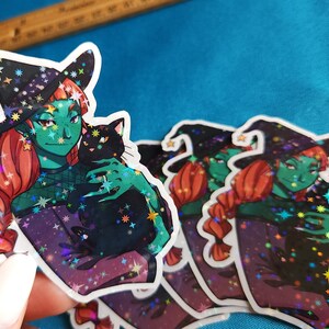 HOLO WITCH- anime-inspired, water-resistant holographic vinyl sticker