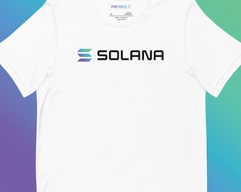 Solana SOL Logo Crypto Unisex T-shirt | Available in White, Athletic Heather & Black