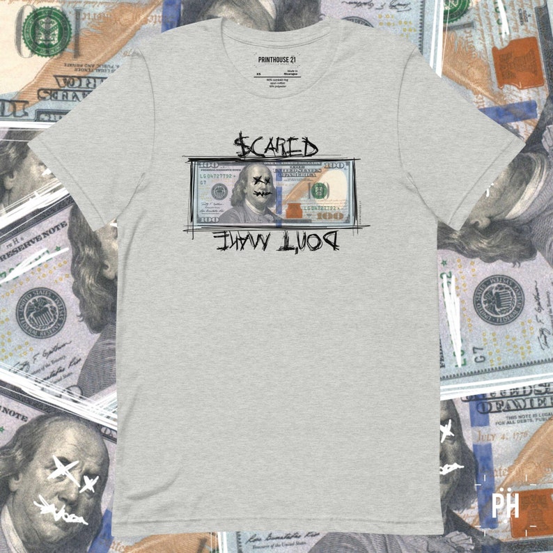 Athletic Heather t-shirt with DTG embellishment at front.