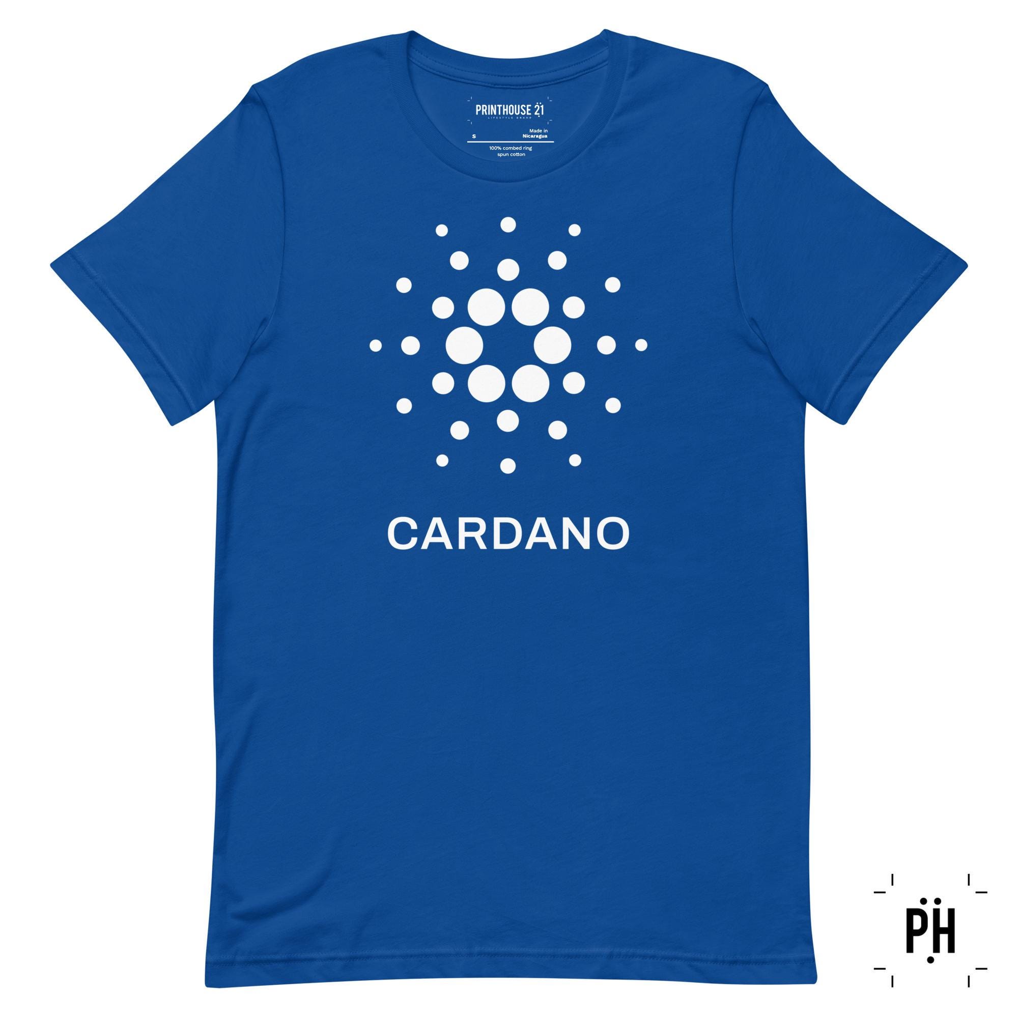 Camiseta unissex Cardano ADA com logotipo Crypto | Disponível em azul  royal, preto, mesclado e branco - Etsy Portugal