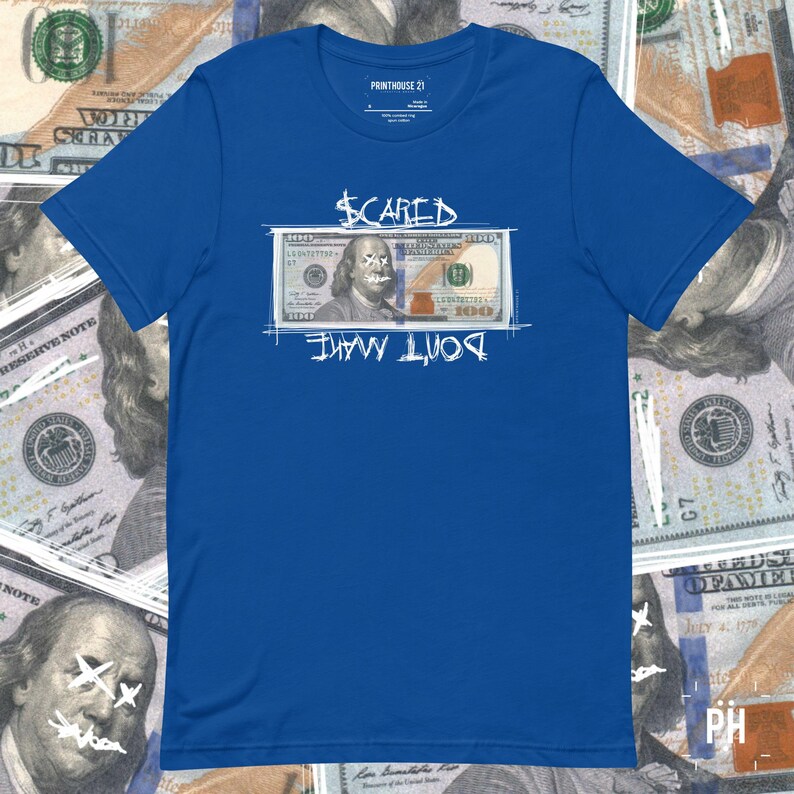 True Royal t-shirt with DTG embellishment at front.