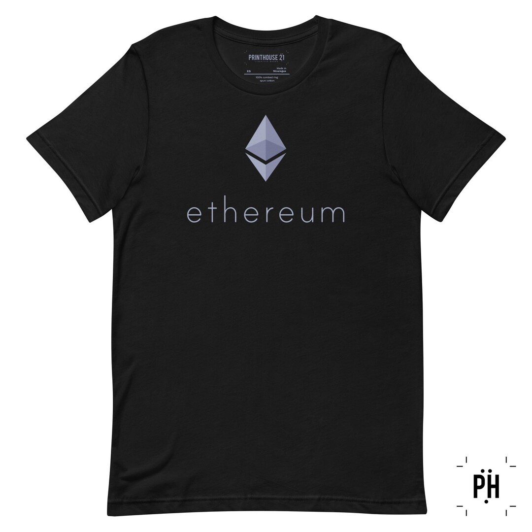 イーサリアム ETH ロゴ 暗号通貨 ユニセックス Tシャツ | ブラック、アスレチックヘザー、ホワイトの3色展開 - Etsy 日本