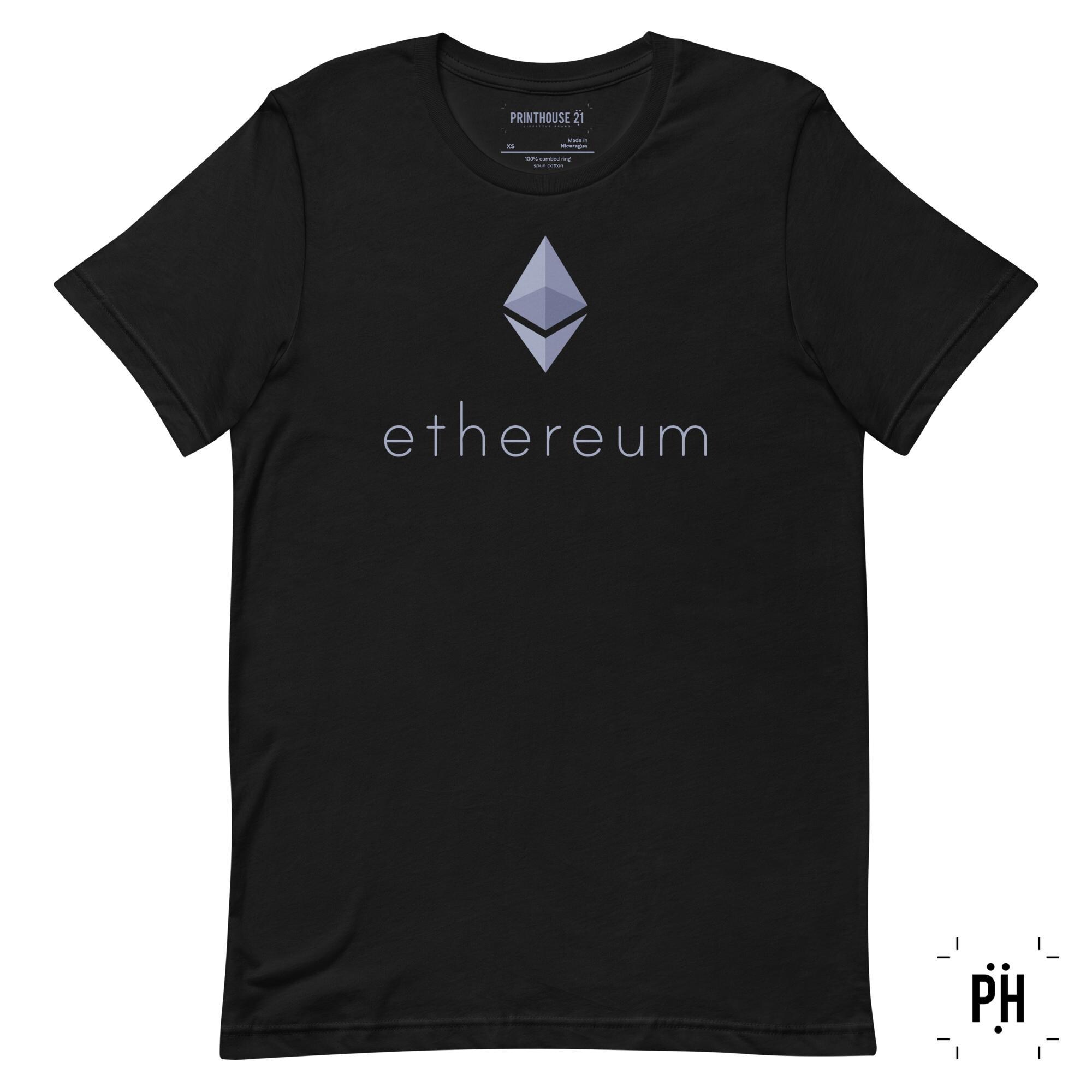 イーサリアム ETH ロゴ 暗号通貨 ユニセックス Tシャツ | ブラック、アスレチックヘザー、ホワイトの3色展開 - Etsy 日本