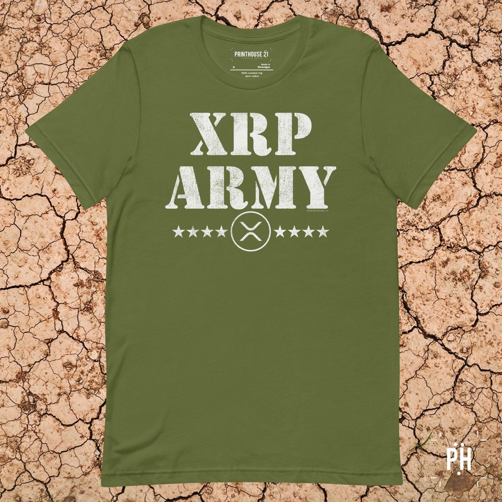 XRPアーミーステンシルエディション暗号通貨ユニセックスTシャツ | 暗号通貨の戦場に備えよう - Etsy 日本