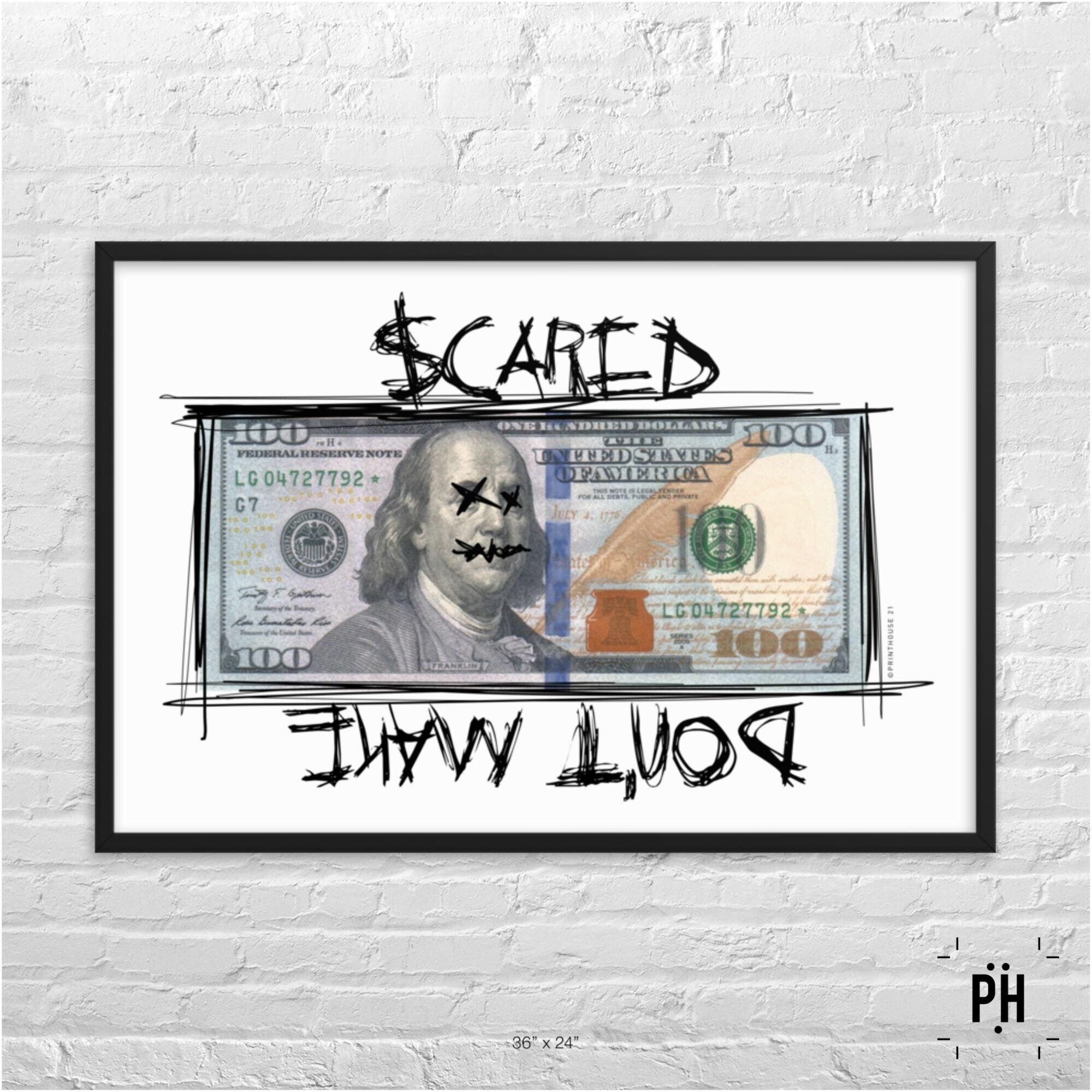 怖いお金は儲からないポスター + 黒フレーム | 各種プリントサイズ - Etsy 日本
