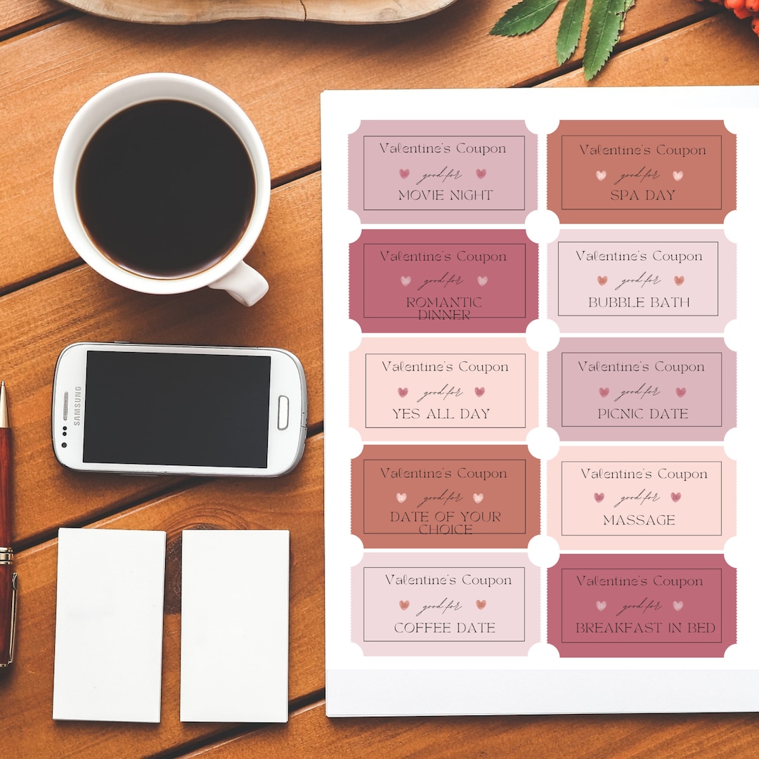 Valentines Day Printable Coupons Etsy