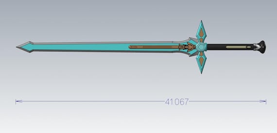 Kirito Sword Art Online Dark Repulser Cosplay Sword Kit 3D Printed