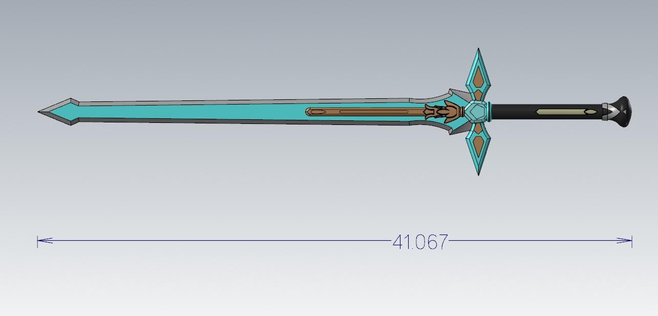 Kirito Sword Art Online Dark Repulser Cosplay Sword Kit 3D Printed