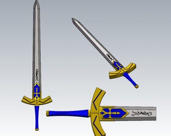 Saber Excalibur Fate/Stay Night Cosplay Sword Kit 3D Printed