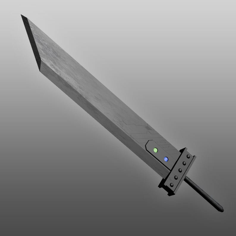 Rectangle Sword Cloud Buster Sword DIY Kit: Final Fantasy VII 3D Print Prop, LED ...