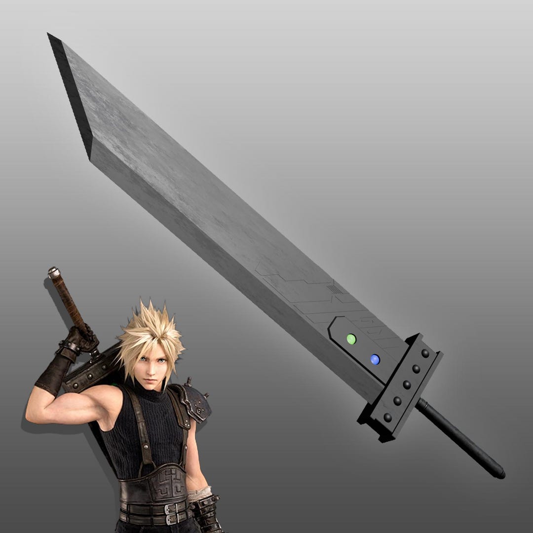 Cloud Buster Sword DIY Kit: Final Fantasy VII 3D Print Prop, LED ...