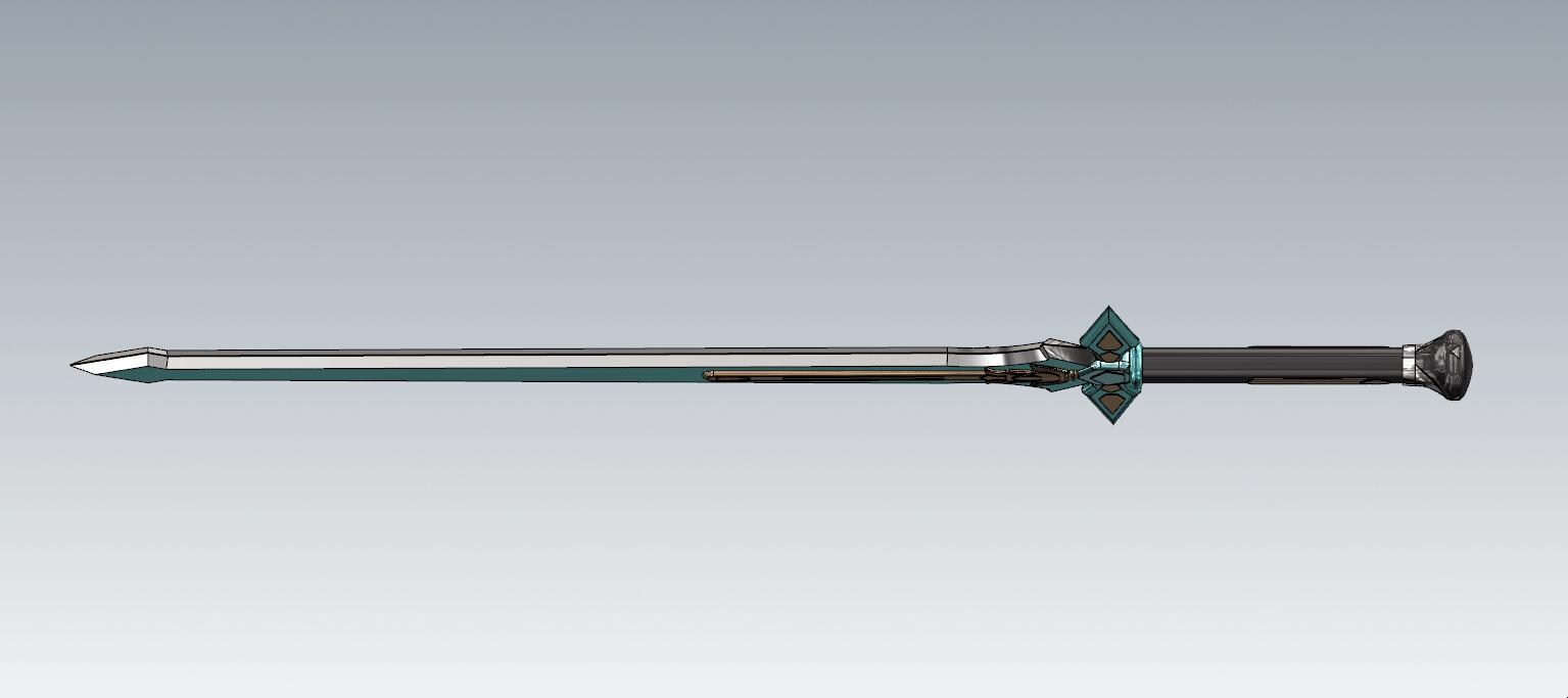 Kirito Sword Art Online Dark Repulser Cosplay Sword Kit 3D Printed