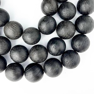 Waxed Bog oak beads aged more than 6000 years 8mm size