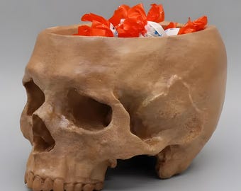 Handmade Skull Bowl: Macabre Halloween Decor