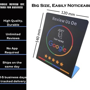 Google Review NFC Stand for Business Black or White