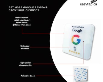 EasyTap Contactless NFC Google Plaque | Google Review Plate | Google Review Sign for Business | Google Review NFC for Retail Store |