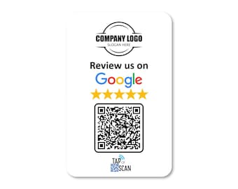 Customized Branding Options | Easy Tap Contactless Google Review NFC Card with QR Code | Google Review Cards | NFC Cards | Google qr code