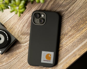 Carhartt inspired phone case, Black, construction, iPhone, Samsung Galaxy, and Google Pixel