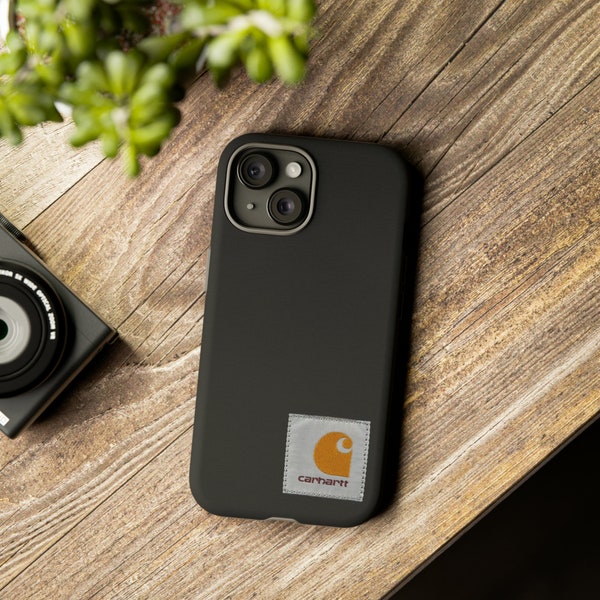 Carhartt inspired phone case, Black, construction, iPhone, Samsung Galaxy, and Google Pixel