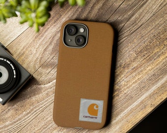 Carhartt inspired phone case, Brown, construction, iPhone, Samsung Galaxy, and Google Pixel