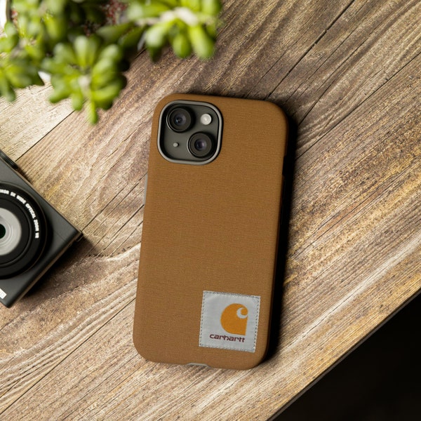 Carhartt inspired phone case, Brown, construction, iPhone, Samsung Galaxy, and Google Pixel