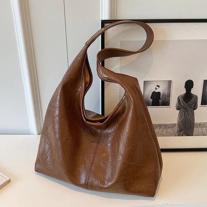 Leather Shoulder Bag for Women Fashionable Large Capacity Handbag zdjęcie 9