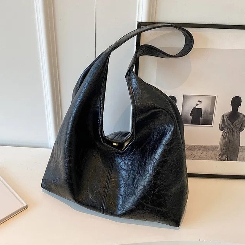 Leder Umhängetasche für Frauen Modische Handtasche mit großem Fassungsvermögen Bild 7