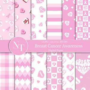 Brustkrebs-Aufklärungs-Papier, rosa Band-nahtloses Muster, Cancer Day Scrapbook-Papier, bedruckbares Papier