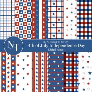 4th of July Digital Paper, USA Independence Day  Seamless Pattern, USA Printable Paper, Patriotic seamless pattern, Memorial Day Background