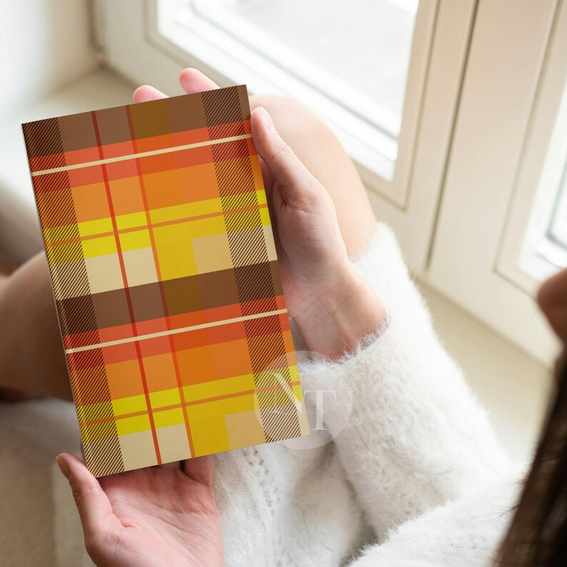 Fall Plaid Digital Paper, Orange Plaid Seamless Pattern, Autumn & Fall ...