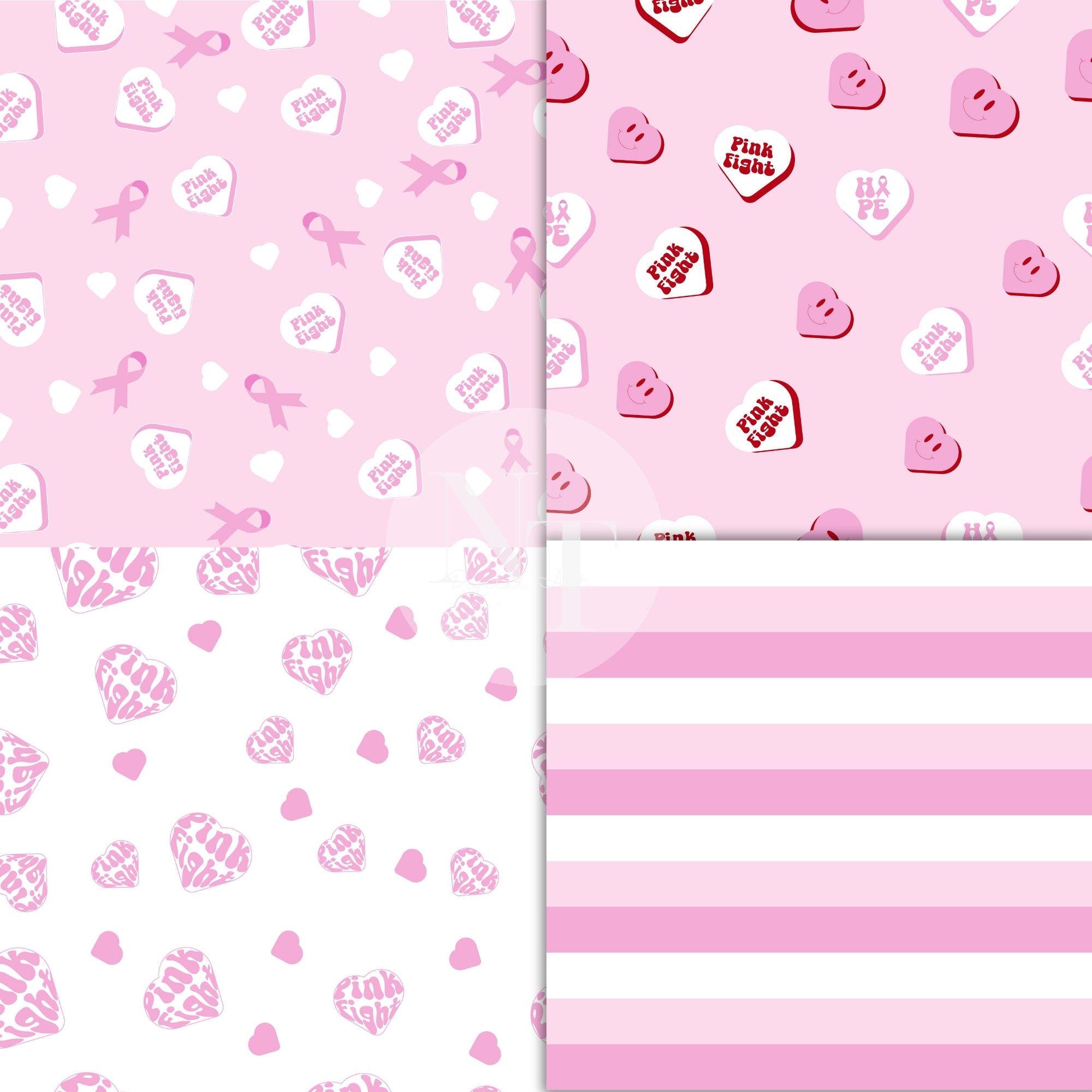 24 Blatt Brustkrebs-Bewusstsein Scrapbook-Papier – Doppelseitig, 30x30 Cm, Rosa Schleifen-Muster
