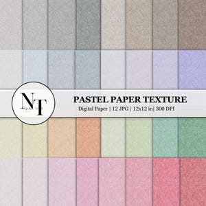 Pastel Paper Texture Digital Paper Pack Background Seamless Pattern Scrapbooking Commercial Use Instant Download