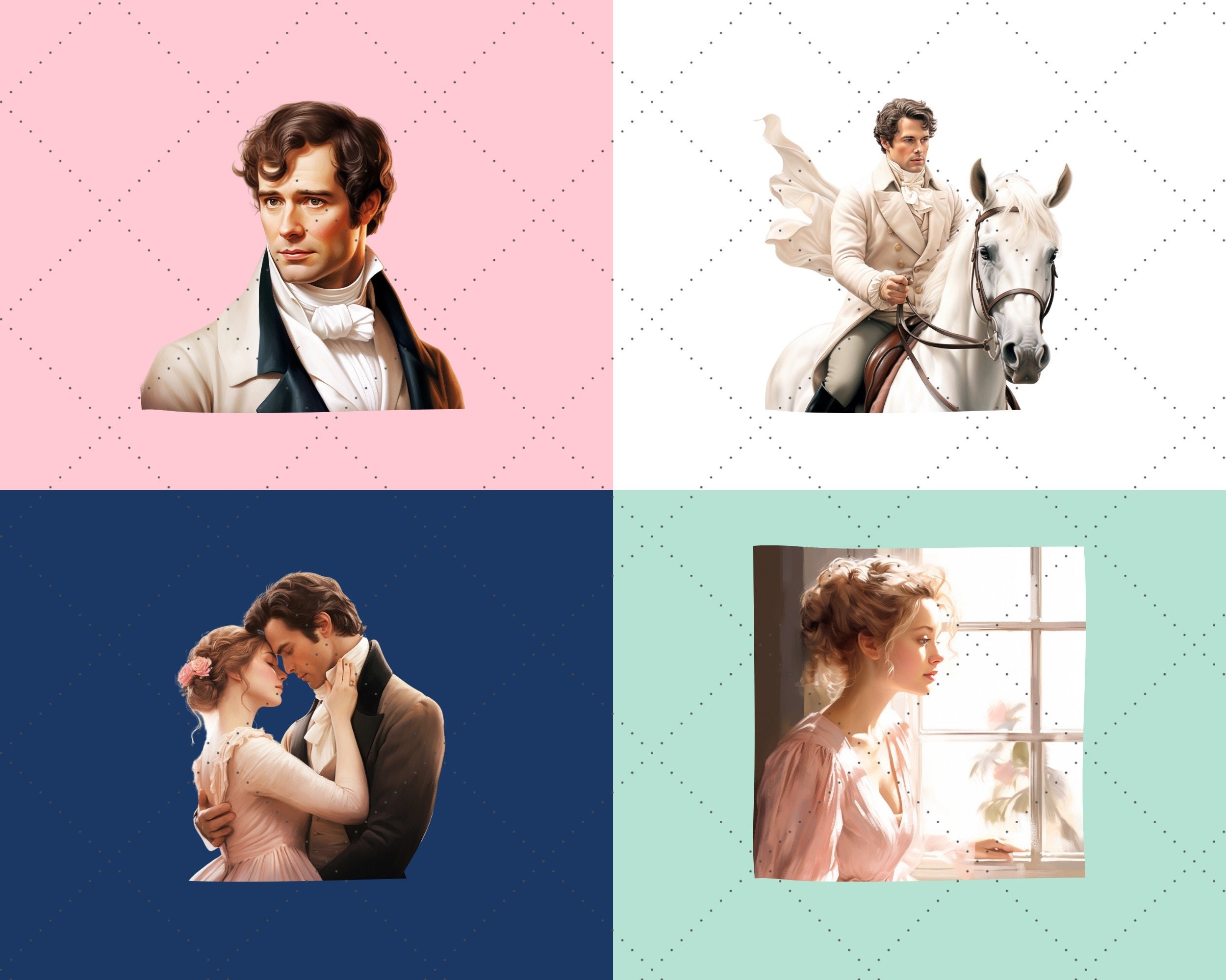 Pride and Prejudice Watercolor Clipart Bundle, Jane Austen Printable ...