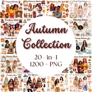 Watercolor Autumn Clipart Bundle: Fall Halloween Digital Stickers (1200+ PNG, Commercial Use)
