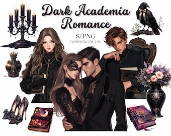 Dark Romance Clipart, Gothic Romance, Dark Academia, Dark Romance Book Club, Book Lover, Dark Romance Reader, Romantic Reader Clipart