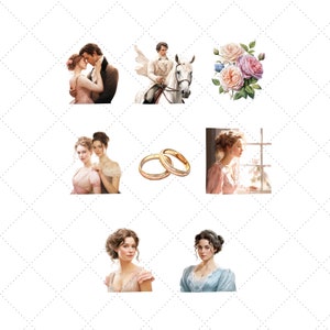 Pride and Prejudice Watercolor Clipart Bundle, Jane Austen Printable ...