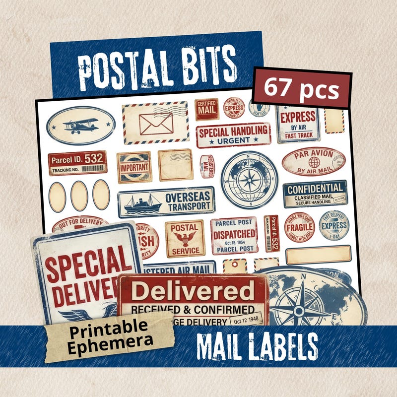 Vintage Airmail Stickers - Etsy