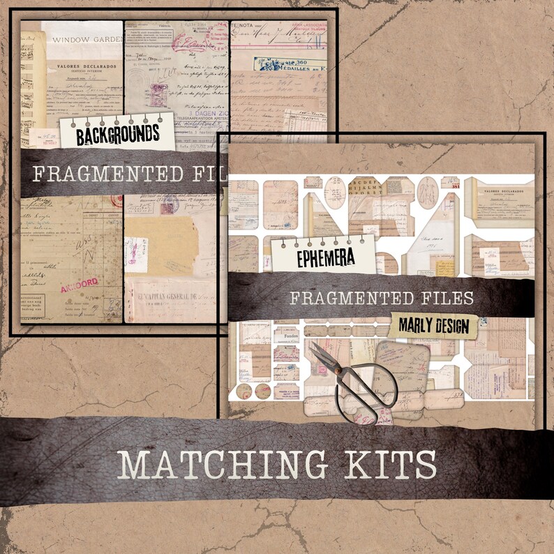 FRAGMENTED FILES FUSSY Cut Ephemera, 8 Vintage Printable Pages, Junk ...