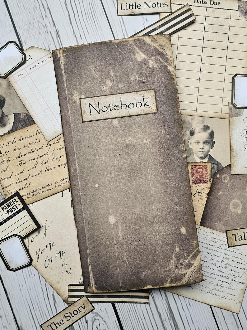 TALL TALES NOTEBOOK Junk Journal Kit, Vintage Printable Notebook With ...